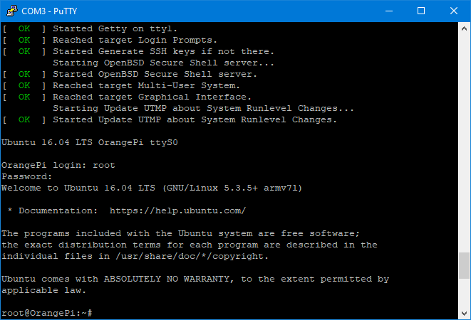 OrangePI Ubuntu Boot