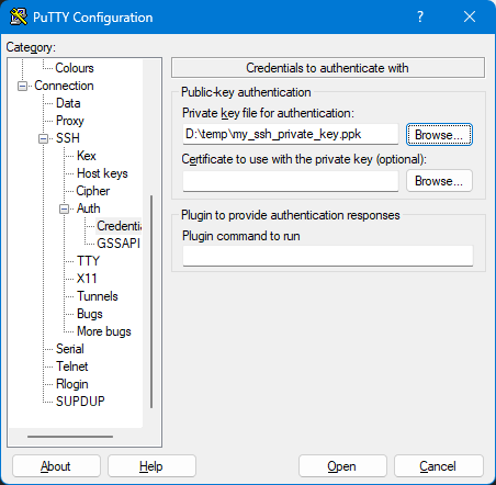 PuTTY private key